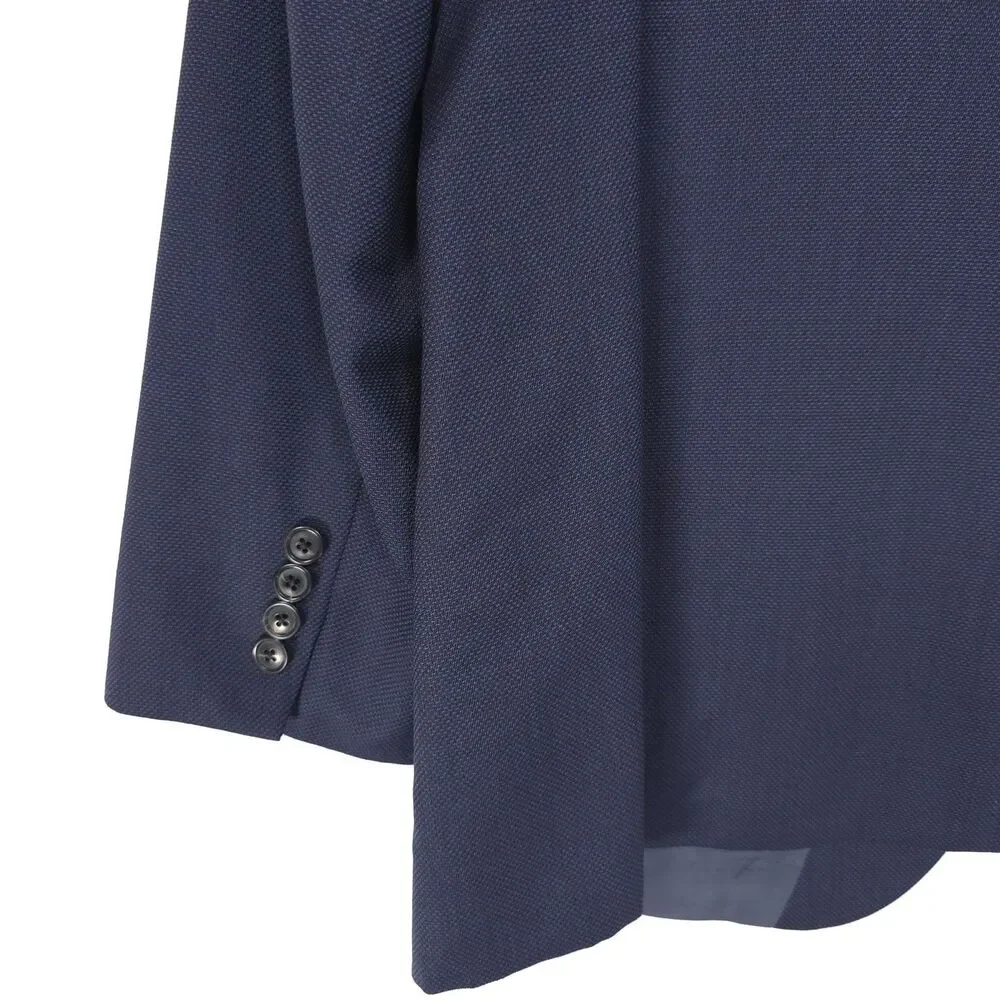 HUGO BOSS Mens Sport Coat Blazer‎ 46R Navy Virgin Wool THE GRAND US 10136292